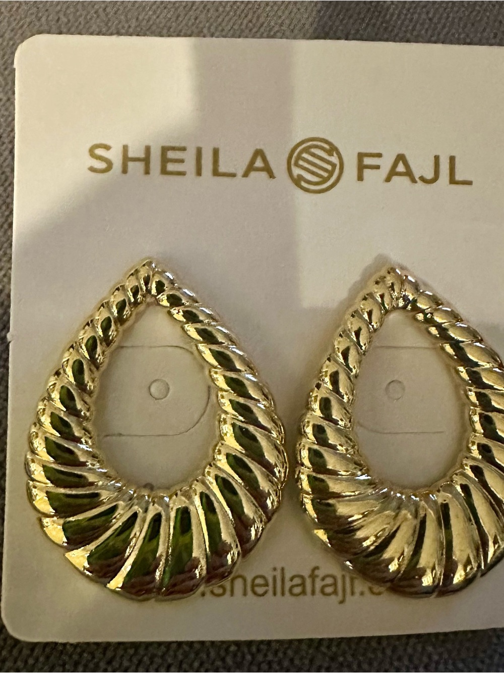 Sheila Fajl- Odette- Gold Twisted Teardrop Earrings